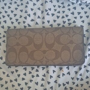 Coach Brown Patterned Signiture Wallet
